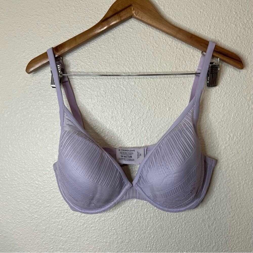 Thirdlove light purple lavender everyday lace plunge bra 34E